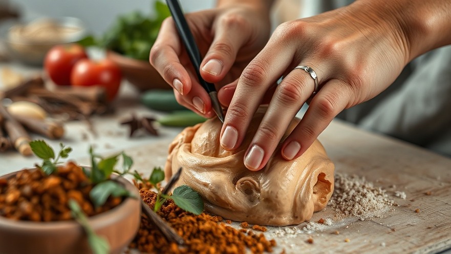 Artisan hands sculpting raw food ingredients in Randburg, showcasing culinary creativity.