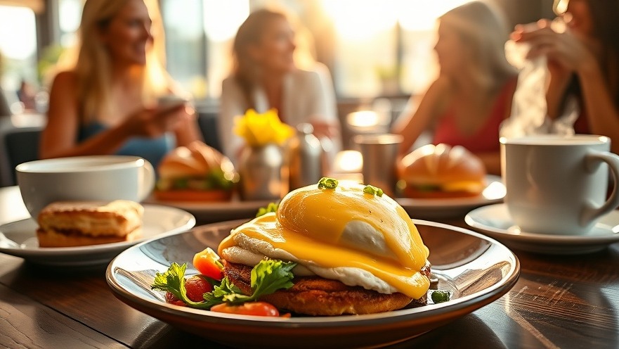 Weekend brunch in Randburg featuring Eggs Benedict and warm coffee atmosphere.