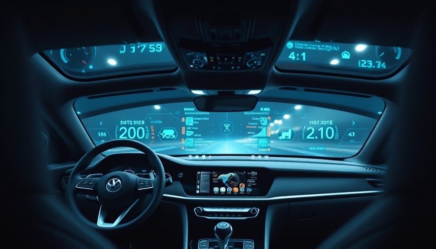 High-tech car interior with Intel Automotive Platform interface.