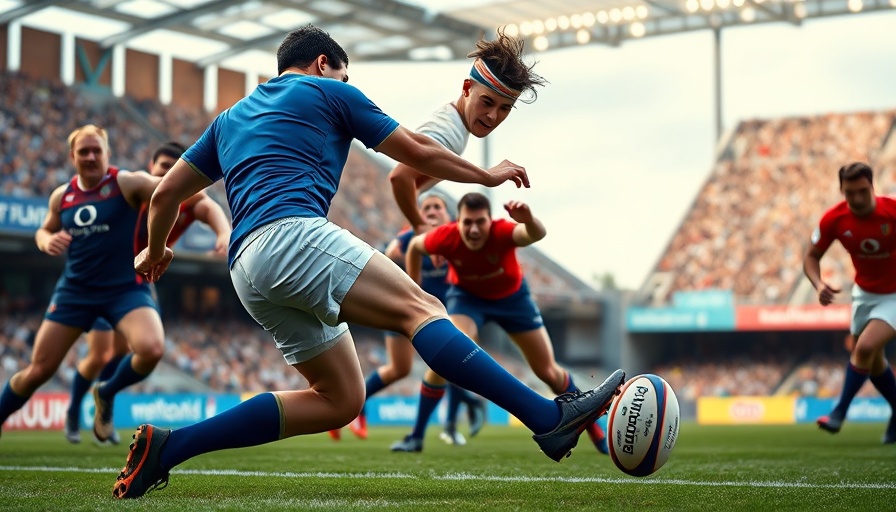 Rugby player in blue kicks ball during match, Bulls Goosen injury context.