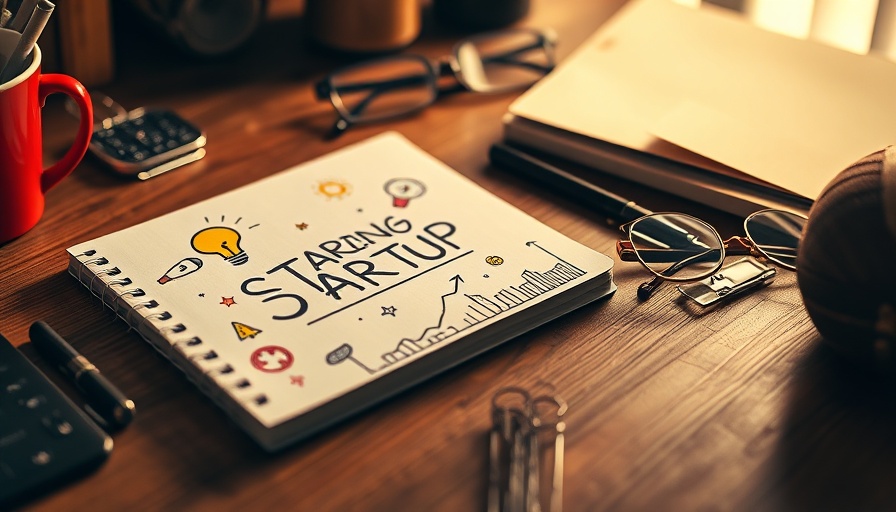 South Africa startups concept art on a desk with stationery.