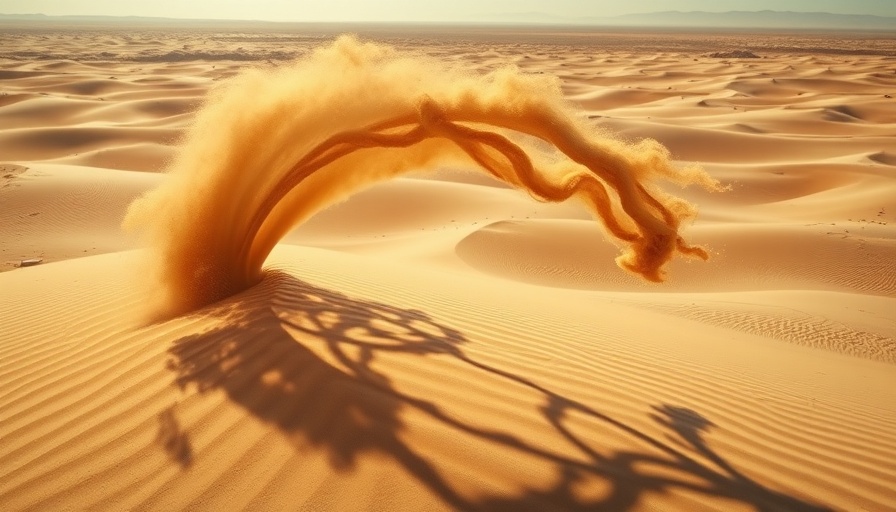 Flowing sand motion over desert, representing South Africa's Digital Evolution.