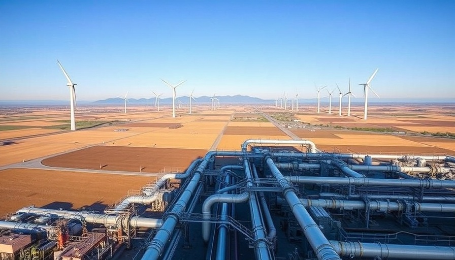 Expansive view of hydrogen energy production site in Southern Hydrogen Corridor.