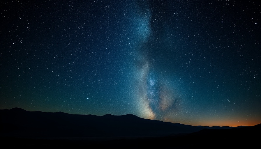 Starry sky over mountains depicting noctourism.