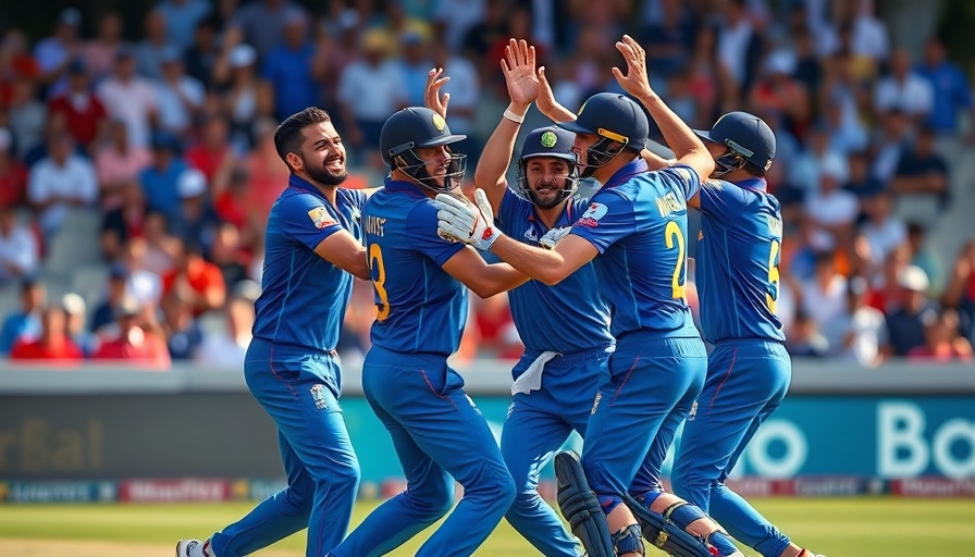 SA20 playoffs cricket team celebrating on field.