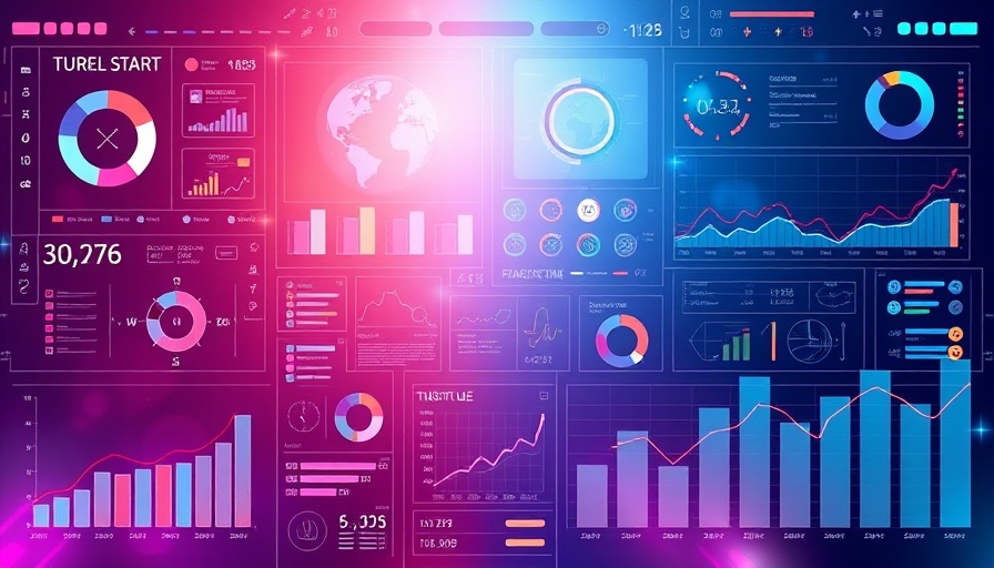 Digital illustration of SEO analytics interface with graphs and charts.