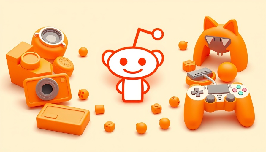 3D orange objects with Reddit logo, ideal for keyword research visuals.