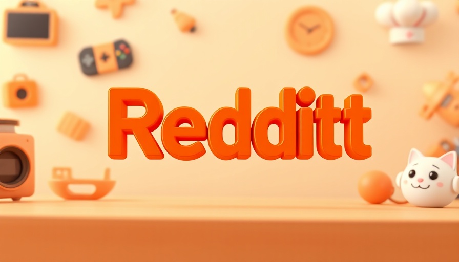 Reddit logo with playful orange 3D icons, SEO experiences.