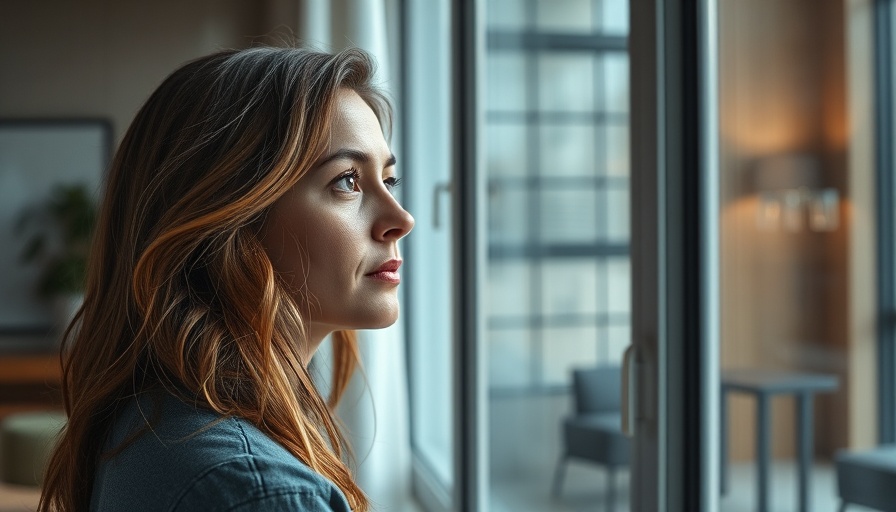 Thoughtful woman reflecting, related to denial and enabling.