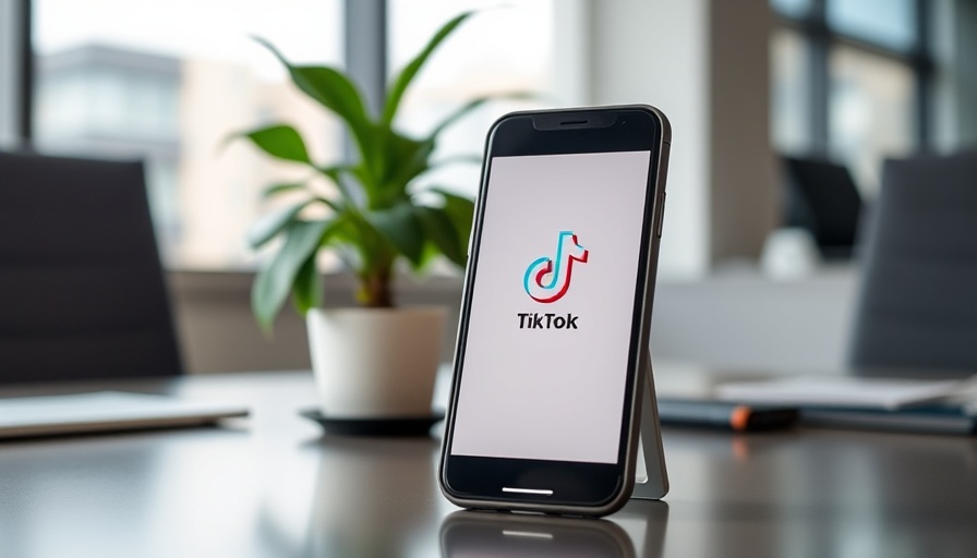 TikTok app on a smartphone in a modern office for TikTok Analytics.