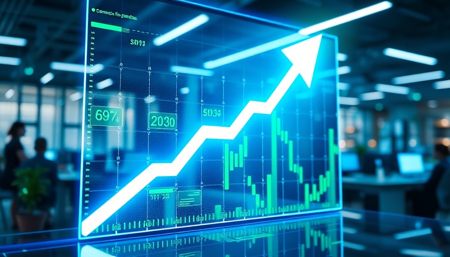 Conversion rate optimization growth represented by a digital graph with an upward arrow.