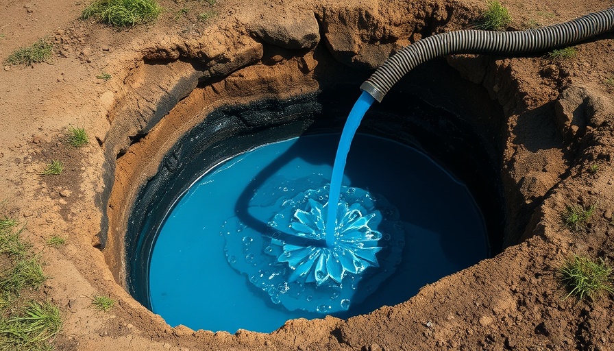 Open pit indicating fuel theft with visible hose extraction.