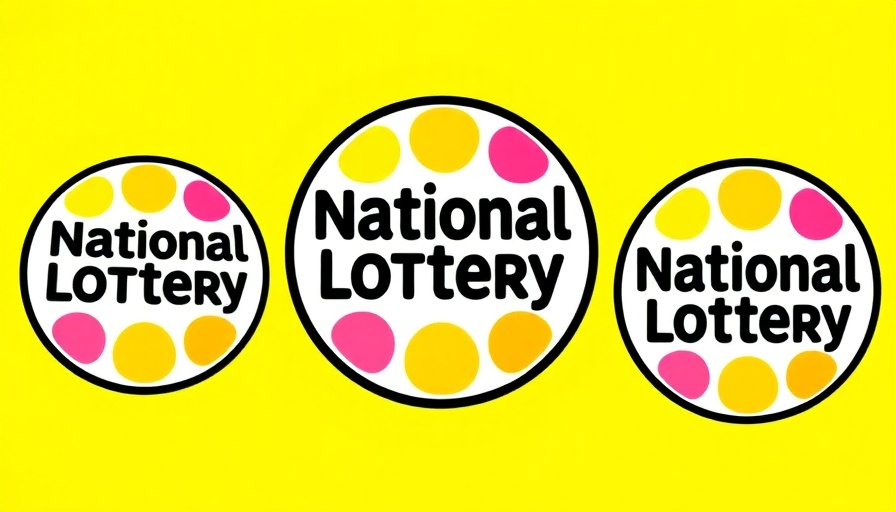 National Lottery logos for Lotto results on yellow background.