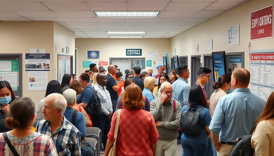 Busy job assistance center illustrating job creation efforts.