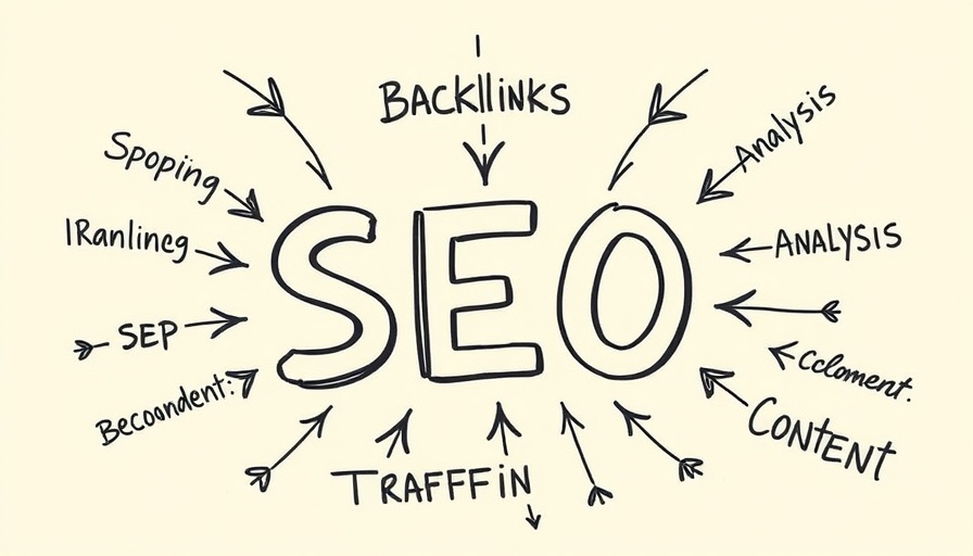 Hand-drawn diagram illustrating SEO misconceptions and concepts.