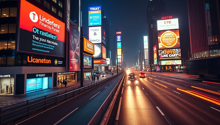 Vibrant city billboards at night for China venture capital focus.