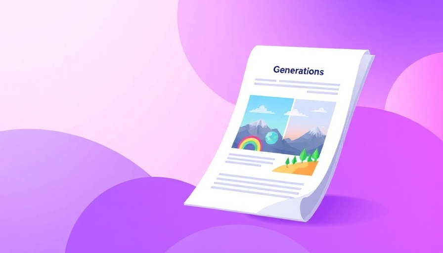 AI Content Idea Generators concept image with digital document and scenic graphics.