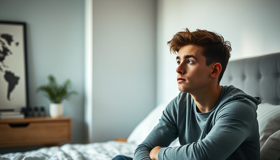 Stigma of Alcoholism: thoughtful man contemplating in bedroom.