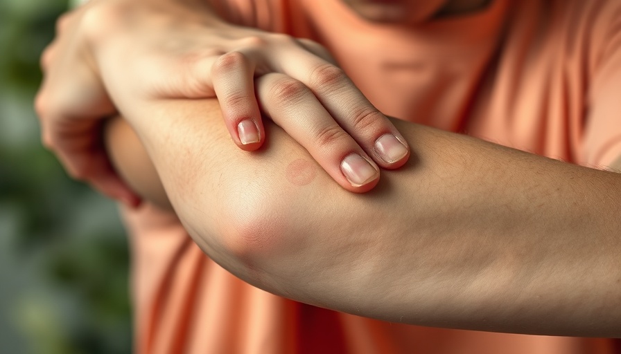 Close-up of a person scratching their arm, illustrating drug-induced itching.