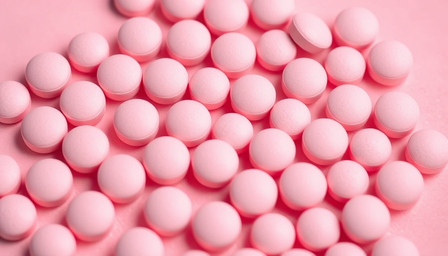 Close-up of pink pills on pink background for Wellbutrin and Adderall.