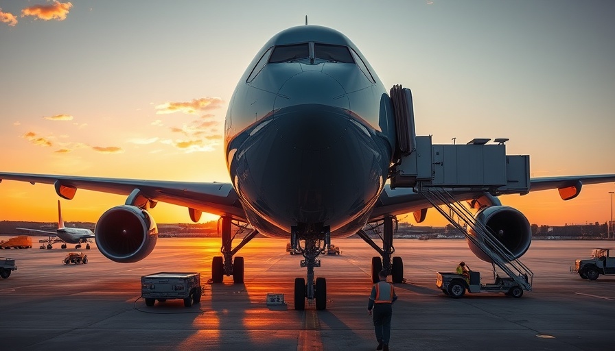 Airplane at OR Tambo Airport during sunrise preparation