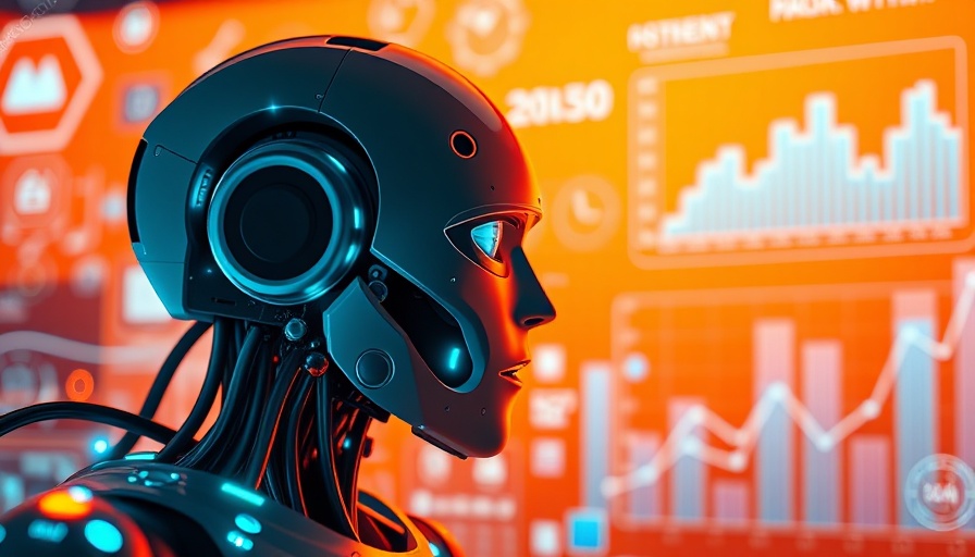 AI in digital marketing concept with futuristic robot and analytics