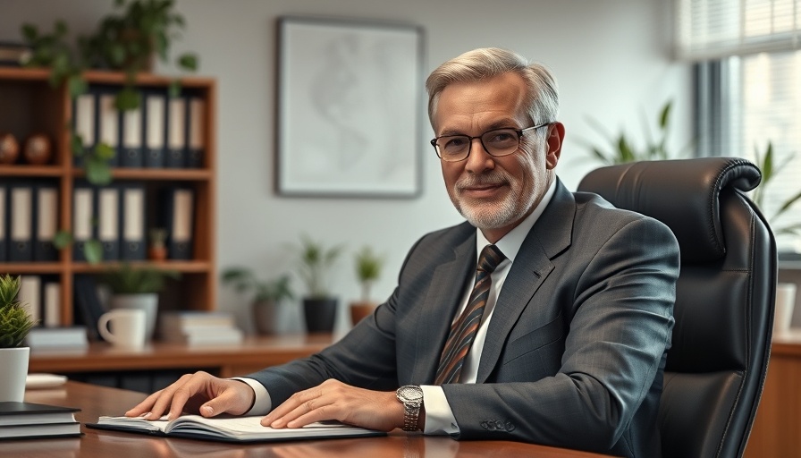 Middle-aged man in office setting surrounded by books and a computer, related to pharmaceutical wholesalers.