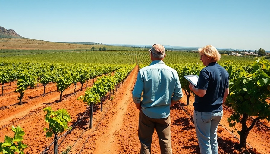 South African vineyard tour under clear sky.