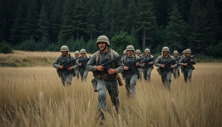 SANDF Congo mission: Soldiers advancing through grasslands.