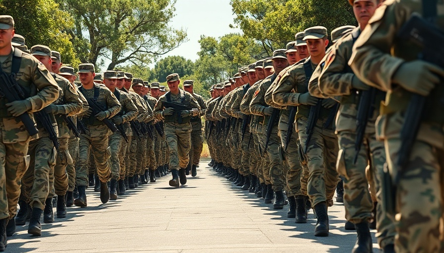 South Africa military deployment: soldiers marching in unison.