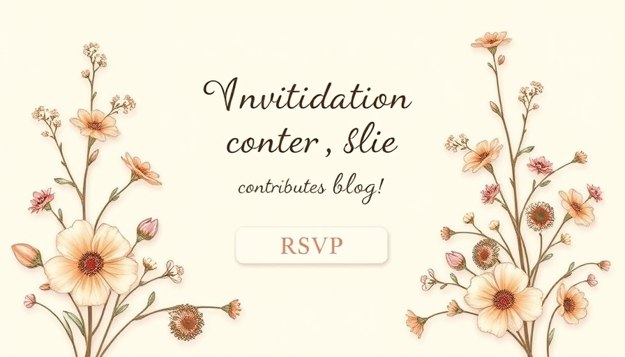 Elegant blog invitation for guest posts with floral design.