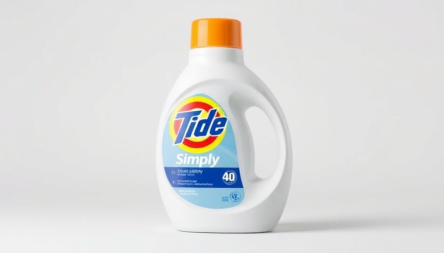 Bright Tide Simply laundry detergent bottle with vivid colors.