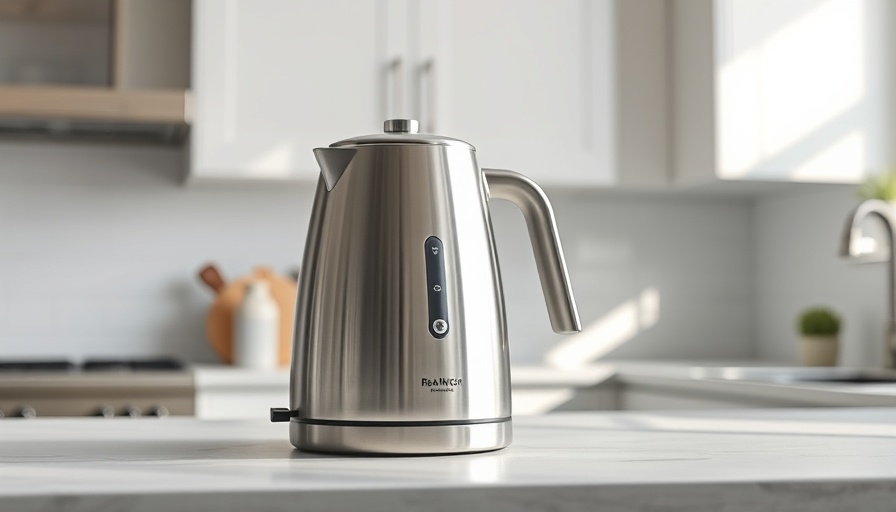 Sleek modern electric kettle on kitchen counter