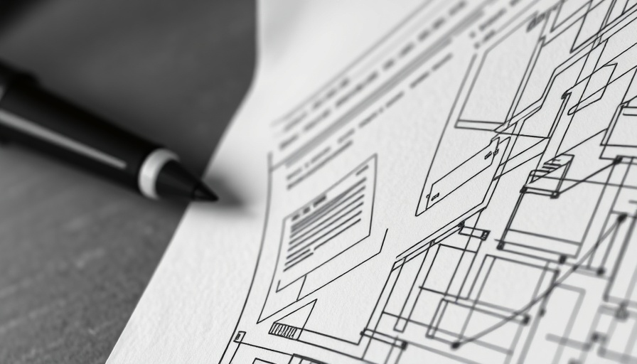 Detailed hand-drawn website wireframe sketch highlighting UX design ROI.