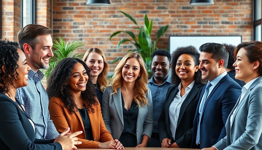 Diverse team collaborating in office for multicultural marketing.