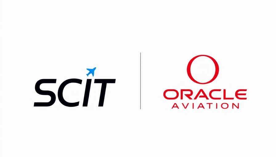 Logos of SCIT and Oracle Aviation representing high-speed air-to-ground connectivity.