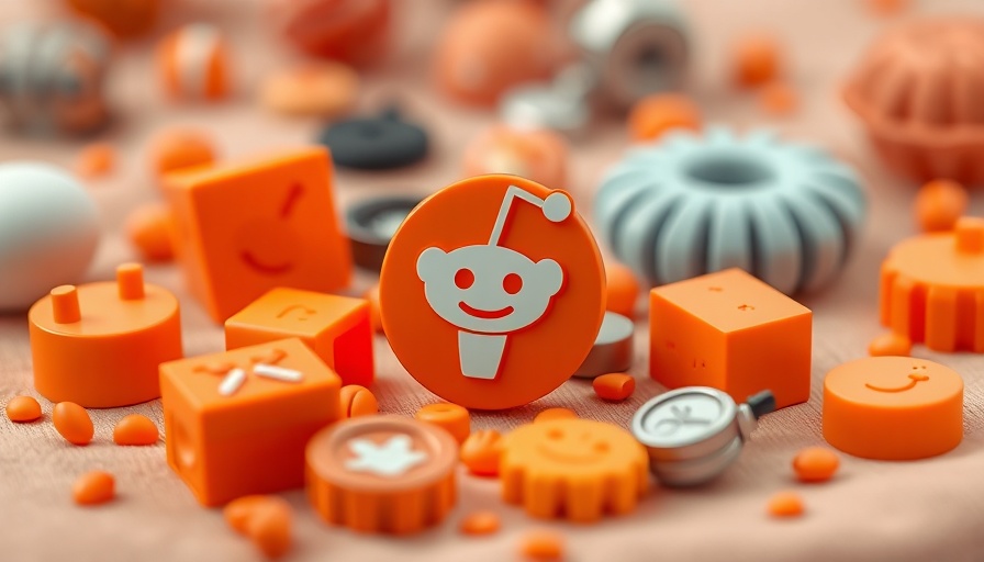 3D Reddit logo with orange icons, SEO strategy improvement concept.