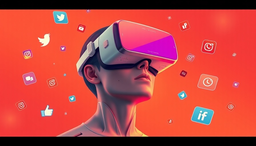 Futuristic person using virtual reality for social media advertising targeting strategies.