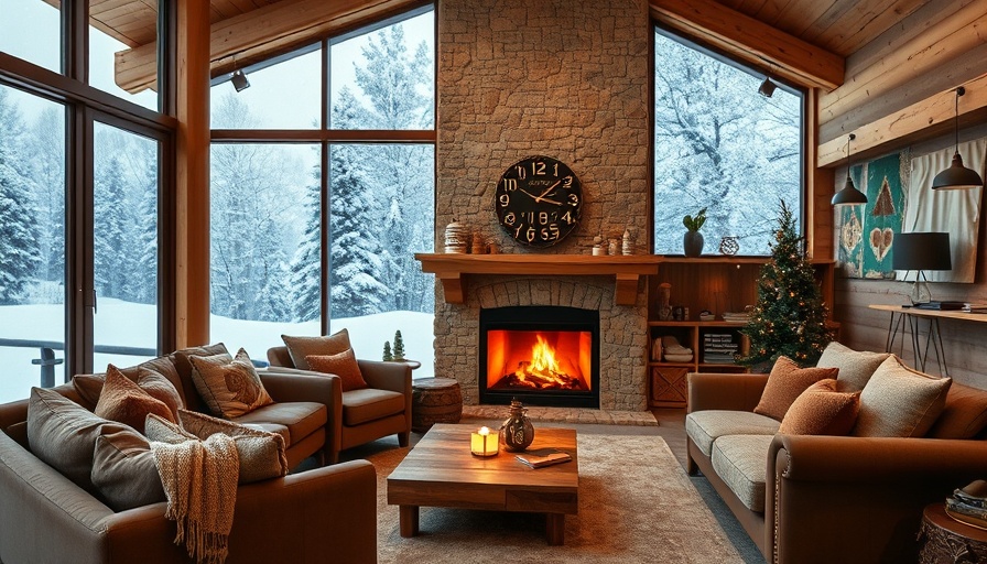 Nordic winter wellness concept with cozy fireplace.