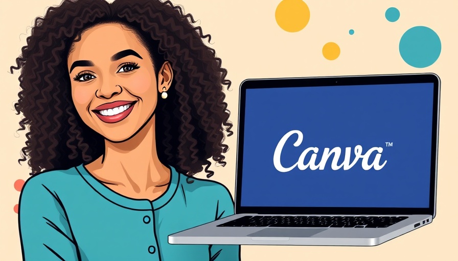 Woman with curly hair next to a Canva laptop, Website Imagery Tips.