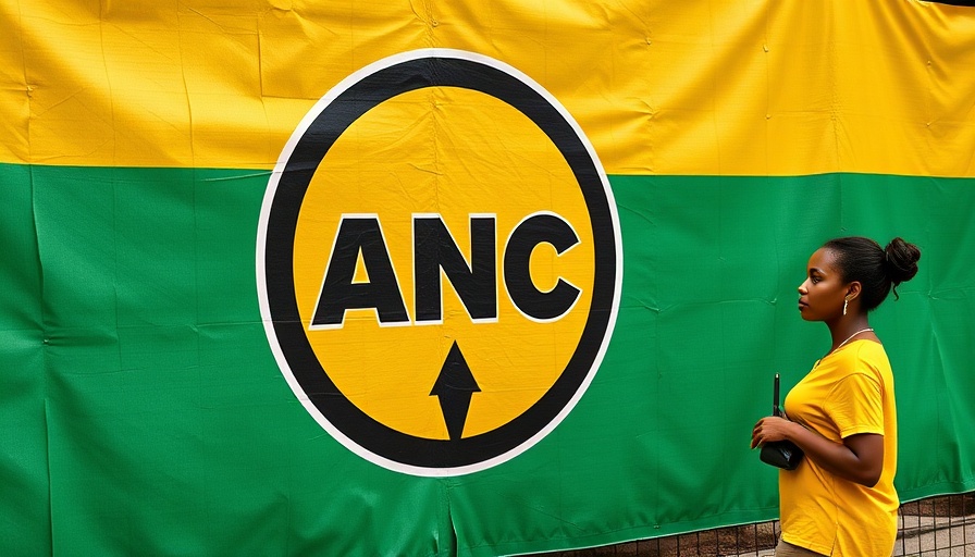 ANC logo with woman in yellow, symbolizing African National Congress leadership.