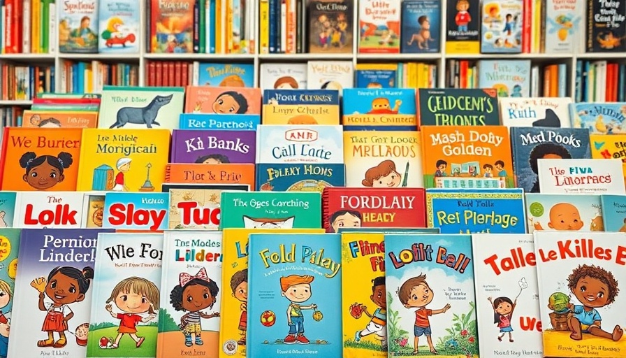 Diverse Kid’s Books in a vibrant display on a shelf.