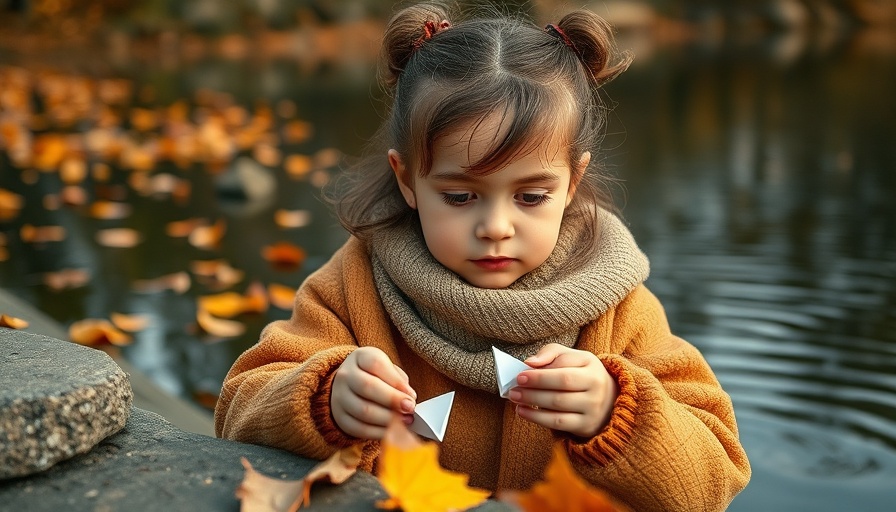 Girl playing by pond, part of Nourish Your Winter Energy theme.