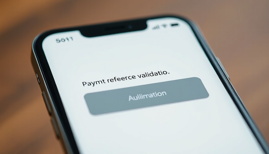 Smartphone screen displaying payment reference validation notification.