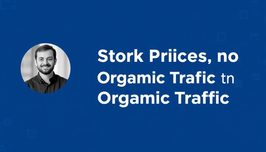 Stock prices and organic traffic correlation study image on blue background