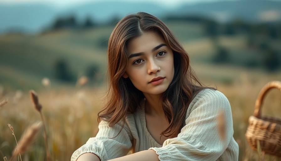 Young woman in field pondering the AQ-10 Test