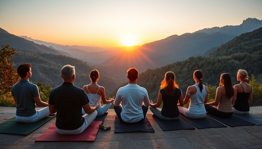 Serene group meditation at sunrise during 5-Day Virtual Mini Retreat for Parents.