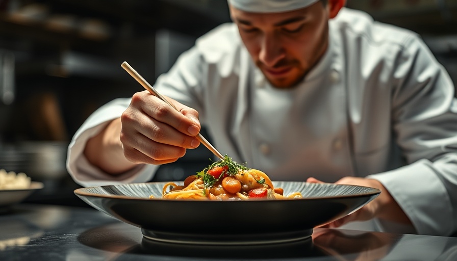 Chef demonstrates life choices you can change by plating gourmet dish