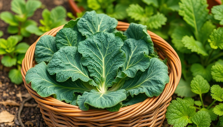 Fresh kale basket in garden representing the best diet for prediabetes.