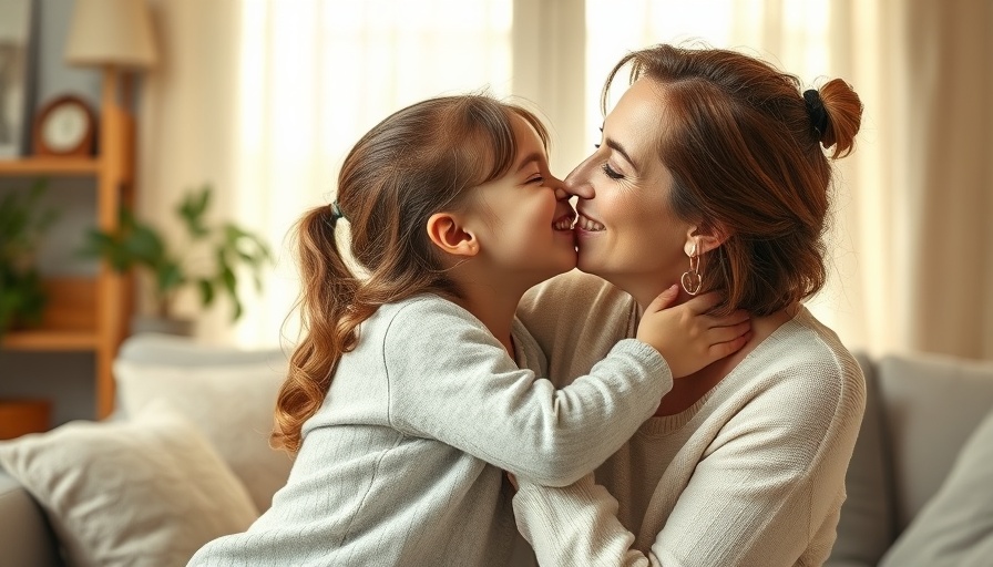 Mother and daughter sharing a joyful moment at home.